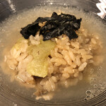 Japanese Soba Noodles 蔦 - 「シャインマスカットと鰻の炊き込みご飯」のスープ茶漬け