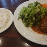 ふらんす食堂M - 粗挽きハンバーグステーキ～緑こしょうソース～1000円(税込) 