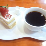 パティスリーセボン - ケーキセット　姫のショートケーキ