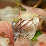 網元の宿 ろくや - 地魚大量船盛り：金アジアップ