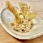 きはる - 焼き鯖のポテトサラダ～ポテトサラダのなかには、香ばしい焼き鯖がたっぶり。けっこう味は合うものだな。