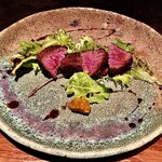 大どころ - 黒毛和牛さがり（鹿児島産）〜丁度よく火入れされた牛肉に甘めの糸島醤油で味付け。