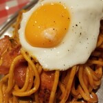 スパゲッティーのパンチョ - ナポリタン目玉焼き(大)@800円