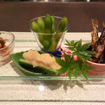 鮎知 - お通し５種盛り