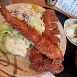 とんかつ桂 - 海老フライv.s.上ロース