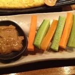 角の花 - 野菜スティック塩辛バーニャカウダー