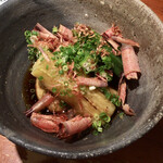 めしの助 - 冷し焼き茄子とオクラ