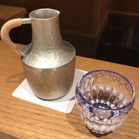 天ぷら 川原崎 - 十四代 本丸 秘伝玉返し：江戸切子で
