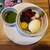 ガスト - 宇治抹茶ソースのアイスクリームあんみつ(499円税)です。