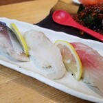 寿司 魚がし日本一 - 塩檸檬三貫。