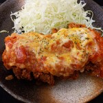 松のや - チーズトマト厚切りロースかつ定食（800円）