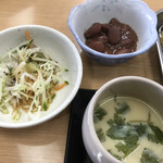 Tempura Fuji - 茶碗蒸し 煮豆 野菜サラダ