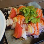 和食処　田舎家 - サーモンとタコのカルパッチョ