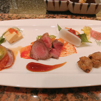 鉄板 かや乃 - 前菜　いろいろです。