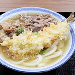 うどんや まるちゃん - スタミナうどん（肉うどん+えび天）