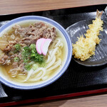 うどんや まるちゃん - 肉うどんとえび天