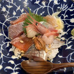 Uosai Nikou - ランチ 海鮮炙り丼　１２５０円　(2020/07)