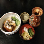 うなぎ赤垣 - うざく、浦霞熱燗、鰻丼のお新香