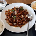豫園飯店 - 鶏肉とカシューナッツの甘味噌炒め+お食事セット