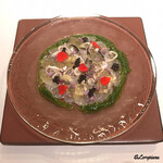 カーサ・デル・チーボ - ﾄﾗ河豚のCarpaccio ｷｬﾋﾞｱ添え