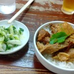 支那ソバ かづ屋 - Bセット（ルーロー飯、キャベツ漬け）