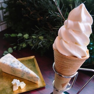 Introducing [cheese Soft serve ice cream], a must-try for cheese lovers.