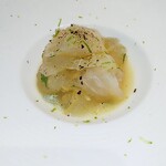 Reglisse - ヒラメのカルパッチョと冬瓜     シャンパンビネグレット