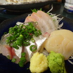 一里塚 - 日替わり：太刀魚塩焼き定食の刺身盛り合わせ