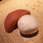 GINZA JOTAKI - ⚫岡山県産白桃の桂花陳酒コンポート～杏仁アイスクリーム～