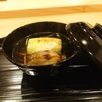 勢麟 - 地元産の焼きナス、黒むつのお椀