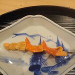 勢麟 - 一色産、青柳の串焼き