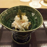 銀座 小十 - 毛蟹素麺。