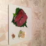 米沢牛黄木 金剛閣 ステーキレストラン 明星 - ローストビーフ寿司と炙り寿司