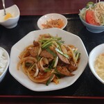 中華料理 旭 - レバニラ炒め定食