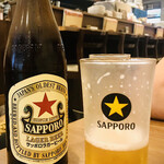 Sumibiyaki Tori Kotori - キンキンに冷えた赤星ラガーの瓶ビール