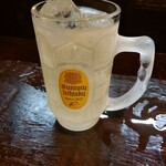 肉衛門 - グラスがしっかり冷やしてくれる