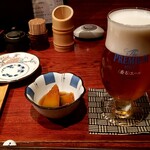 Yakitori Nihonshu Fukunotori - 生ビール：605円 (2020/7)