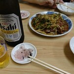 美松 - ビール  レバニラ炒め