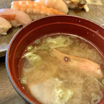 鮨処 修 - 吸い物・海老頭の味噌汁