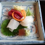 京料理 入舟 - お造り(鮪、烏賊、？)