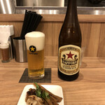 麺処 ほん田 - 「ビール」500円とおつまみ