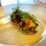 オーガニックグリル鵠沼海岸 - 地魚　セロリ　いんげん　藤沢生ハム　あおさ海苔