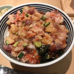 日本橋海鮮丼 つじ半 - 混ぜた後。