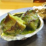 kitchen俊貴 - アミューズの 鮑：パセリとバターソース・ブルゴーニュ風。　　　　　　020.07.23