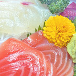 Three types of sashimi set