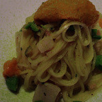 Fujiya 1935 - パスタトラットデマーノ　アイナメ　ウニ　スナップエンドウ