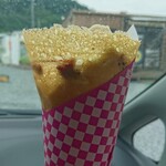 おやつショップ チャッピー - バナナチョコクレープ300円、この生地先端部がパリッと焼けていて抜群の食感に