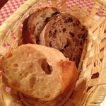 ビストロ ダ アンジュ - バゲット クルミ ドライフルーツのパン