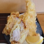 ふる里うどん  - かしわ天アップ