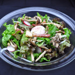 Warm Japanese-style salad with lots of mushrooms